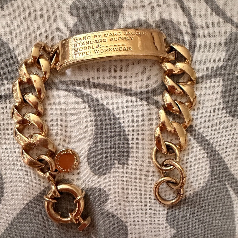 Marc by Marc Jacobs Gold-tone Engraved ID Link Bracelet